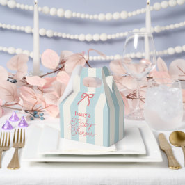 Caja Para Regalos Red Bow & Blue Stripes Baby Shower