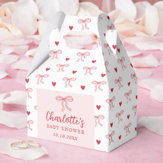 Caja Para Regalos Red Bow Hearts Valentines Baby Shower