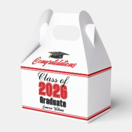 Caja Para Regalos Red Class of 2026 Custom Graduation Party