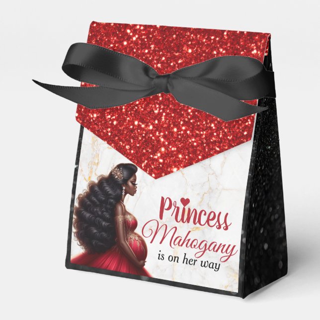Caja Para Regalos Red de Baby Shower real afroamericano/negro (Front Side)