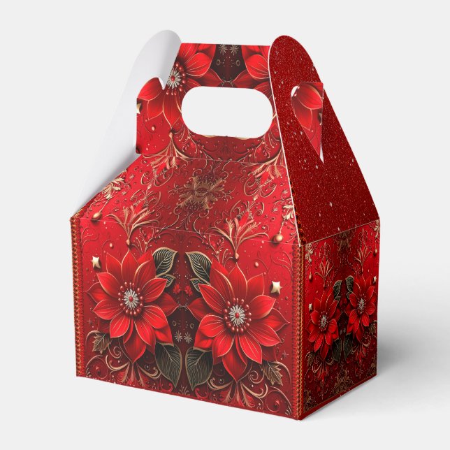Caja Para Regalos Red Flower Holiday Gift Box (Front Side)