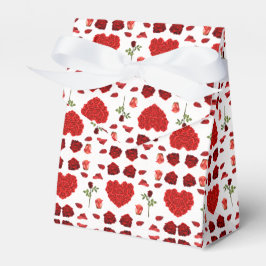 Caja Para Regalos Red heart red flowers garden chic floral foliage