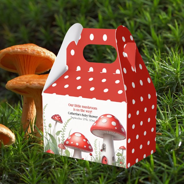 Caja Para Regalos Red Mushroom Fungi Woodland Baby Shower (Subido por el creador)