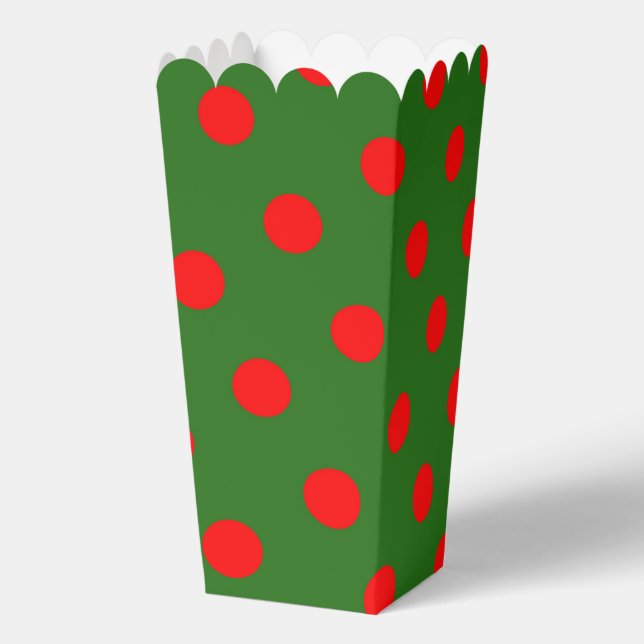Caja Para Regalos Red On Green Polka Dots Pattern Design  (Reverso )