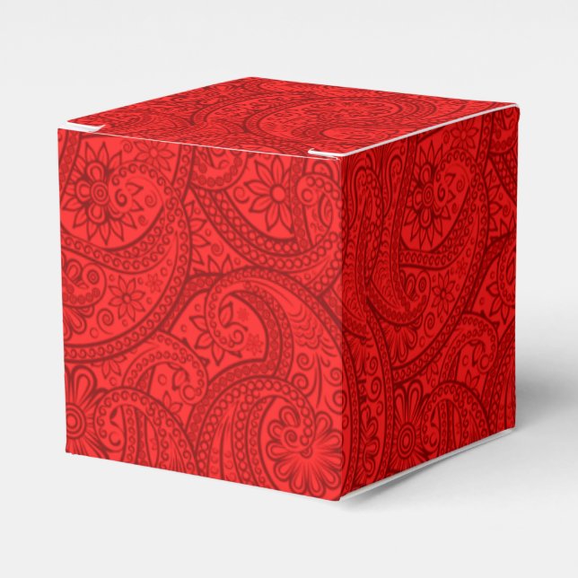 Caja Para Regalos Red Paisley (Costado Anverso)