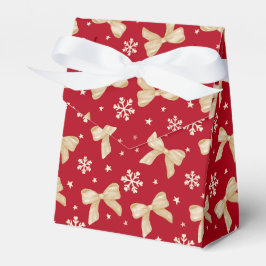 Caja Para Regalos Red Party Favor Tent Box with Gold Bow Pattern 
