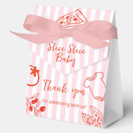 Caja Para Regalos Red & Pink Pizza Baby Shower Thank you Favor Box