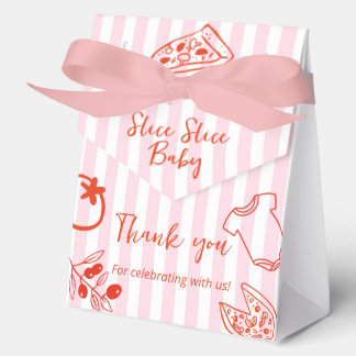 Caja Para Regalos Red & Pink Pizza Baby Shower Thank you Favor Box