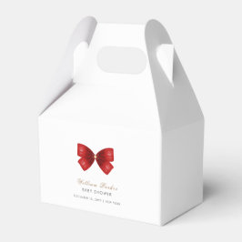 Caja Para Regalos Red Simple Watercolor Bow Baby Shower