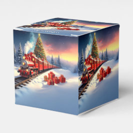 Caja Para Regalos Red Train Christmas Tree Holiday Favor Box