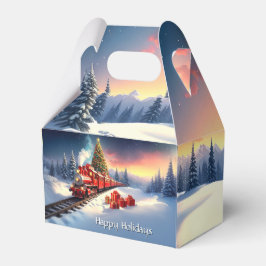 Caja Para Regalos Red Train Christmas Tree Holiday Gift Box