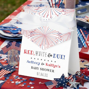 Caja Para Regalos Red, White & Due! 4 de Julio Baby Shower