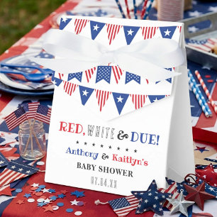 Caja Para Regalos Red, White & Due! 4 de Julio Baby Shower