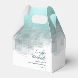 Caja Para Regalos Reflexiones de acuarela Gracias V2 ID774 Verde azu