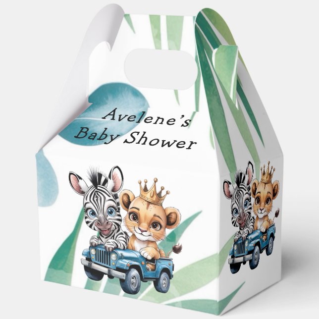 Caja Para Regalos Regalo Baby Shower de Royal Safari Ride Boy (Reverso )
