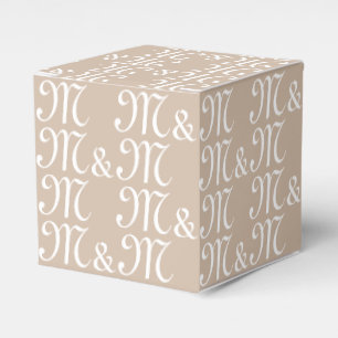 Caja Para Regalos Regalo beige monograma de personalizar con pareja