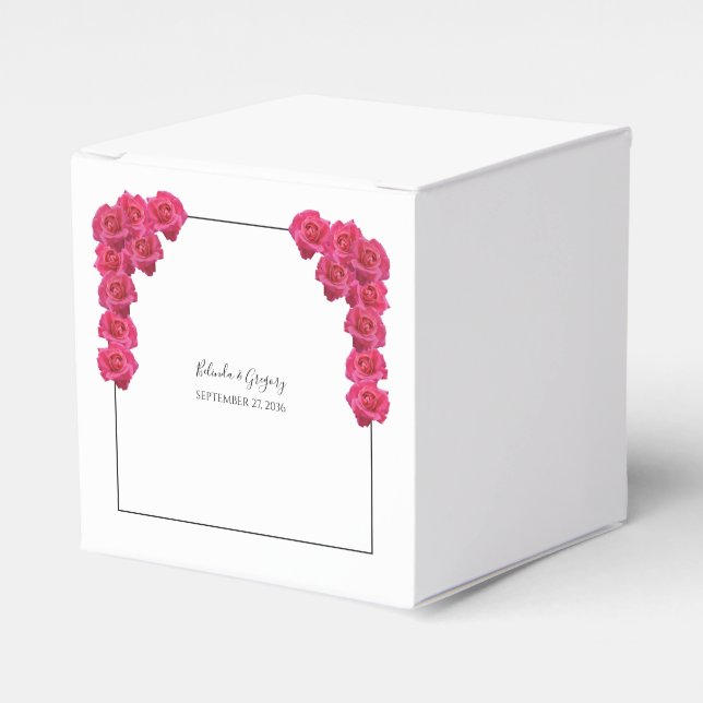 Caja Para Regalos Regalo Boda de rosas rosadas (Costado Anverso)