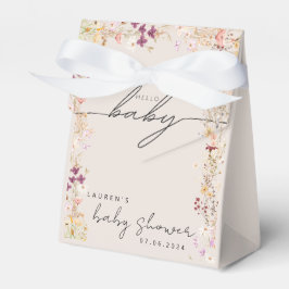 Caja Para Regalos Regalo de Baby Shower Beige Boho Wildflower