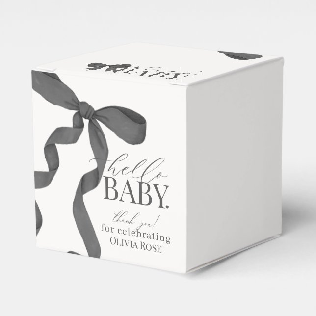 Caja Para Regalos Regalo de Baby Shower para Chica de Black Coquette (Costado Anverso)