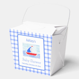 Caja Para Regalos Regalo de Baby Shower Watercolor Sailboat Blue Che