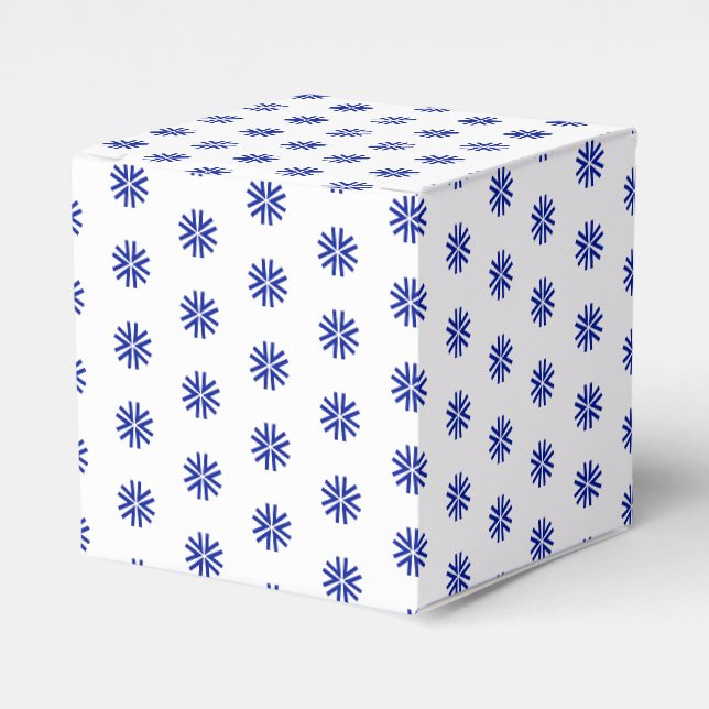 Caja Para Regalos Regalo de copos de nieve de estrella blanca azul c (Costado Anverso)