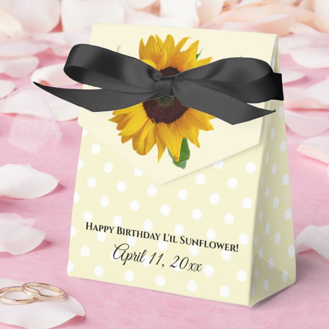 Caja Para Regalos Regalo de cumpleaños amarillo girasol | Favor Box (Boda)