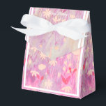 Caja Para Regalos Regalo de cumpleaños con flores silvestres rosadas<br><div class="desc">Caja de regalo/fiavor para fiesta de cumpleaños con flores silvestres rosadas y púrpuras y cinta blanca de ilusima en patrón de acuarela. Perfecta para una fiesta de cumpleaños temática para niños.</div>