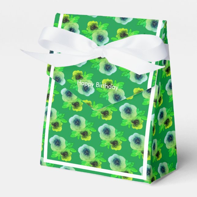 Caja Para Regalos Regalo de cumpleaños Flores Verdes ilusima/ (Front Side)