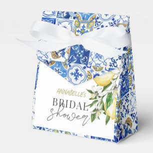 Caja Para Regalos Regalo de Despedida de Soltera de Azulejo Azul Med