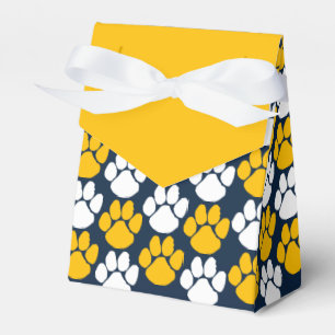 Caja Para Regalos Regalo de huella de papel repetitiva azul y oro de
