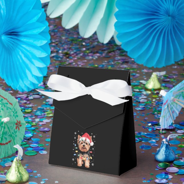 Caja Para Regalos Regalo de navidad de los Navidades Yorkie Dog Long (Fiesta)
