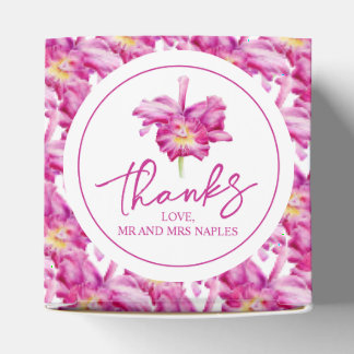 Caja Para Regalos Regalo de orquídea rosa acuarela floral