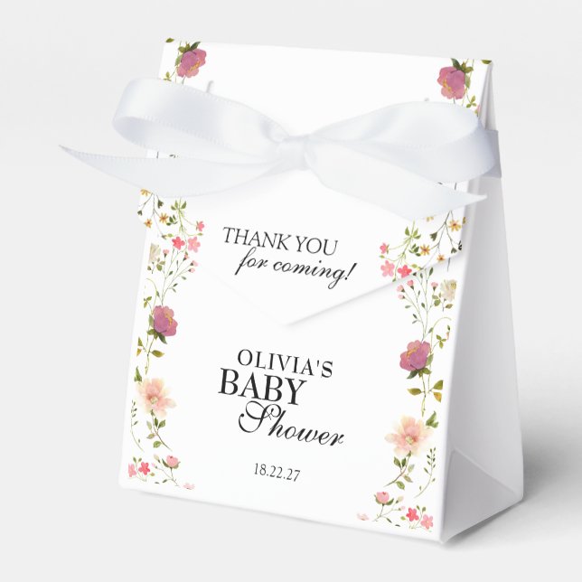 Caja Para Regalos Regalo de recuerdo de Wildflower Boho Floral (Front Side)