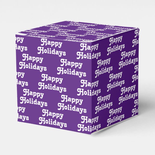 Caja Para Regalos Regalo de vacaciones morado violeta y blanco (Costado Anverso)