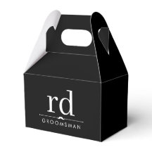 Regalo Elegante para Padrinos con Monograma en Neg