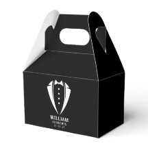 Regalo moderno para padrino de boda en negro y bla
