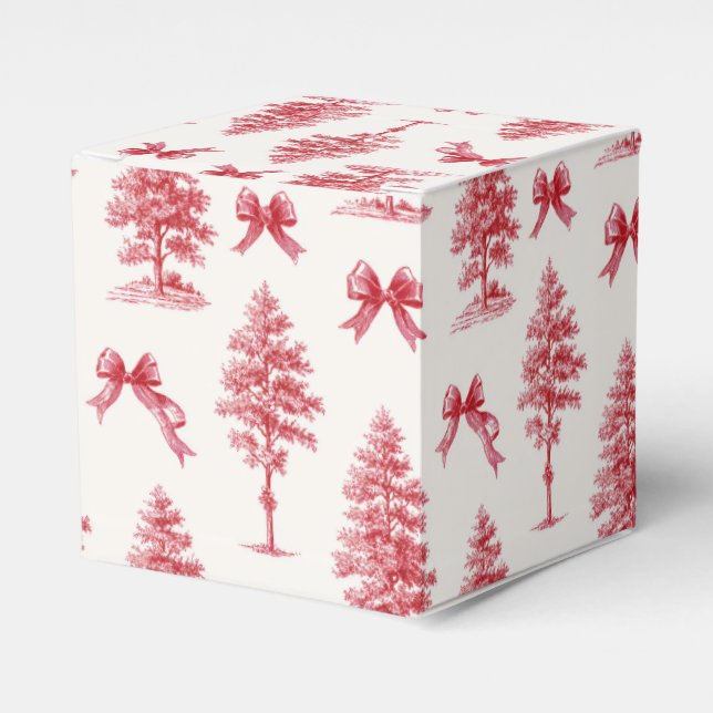 Caja Para Regalos Regalo navideño rojo y blanco (Costado Anverso)