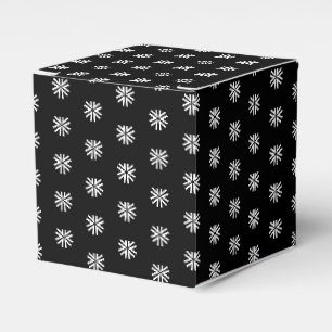 Caja Para Regalos Regalo negro de estrellas de nieve blanco