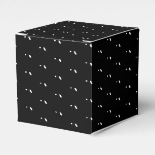 Caja Para Regalos Regalo negro de estrellas de nieve blanco