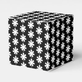 Caja Para Regalos Regalo negro de estrellas de nieve blanco