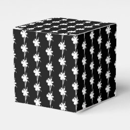 Caja Para Regalos Regalo negro de estrellas de nieve blanco