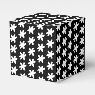 Caja Para Regalos Regalo negro de estrellas de nieve blanco