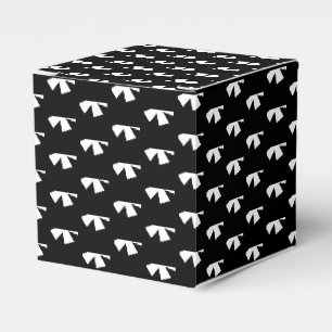 Caja Para Regalos Regalo negro de estrellas de nieve blanco