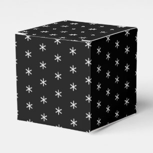 Caja Para Regalos Regalo negro de estrellas de nieve blanco