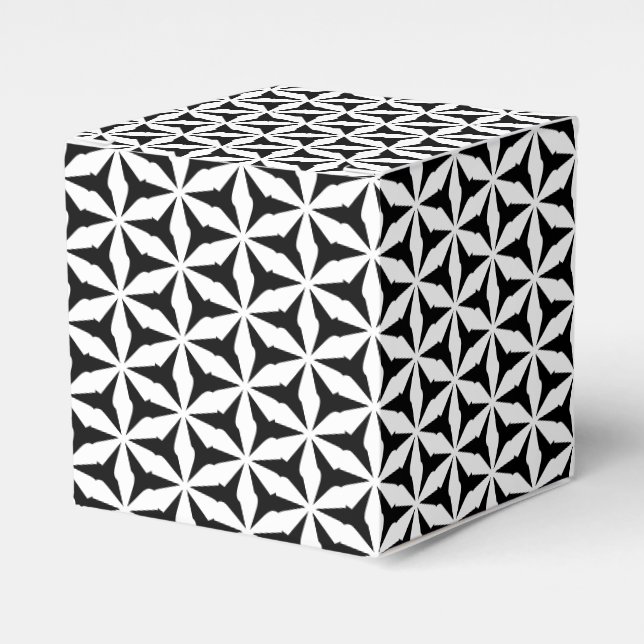 Caja Para Regalos Regalo negro de estrellas de nieve blanco (Costado Anverso)