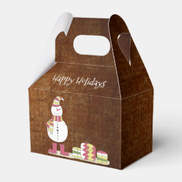 Caja Para Regalos Regalos de Muñeco de Nieve Rústico Caja de Favor d