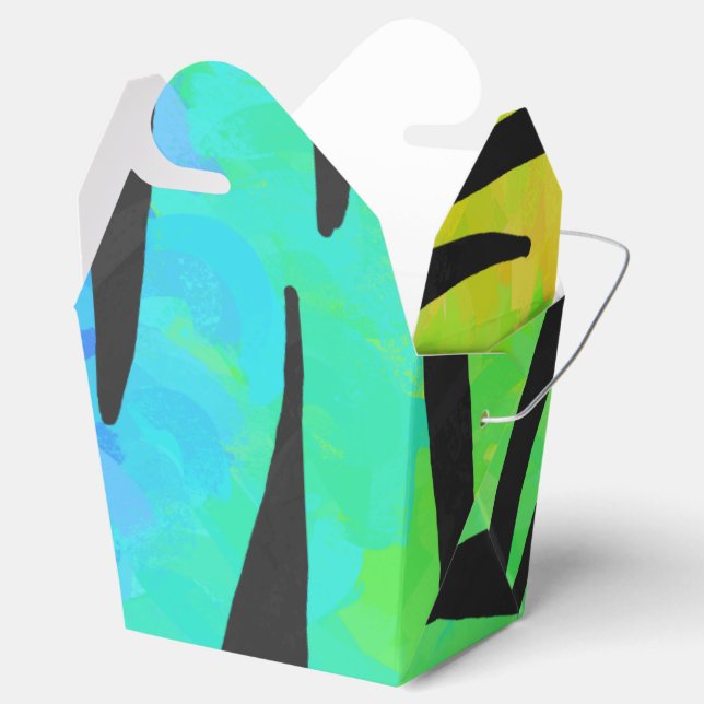 Caja Para Regalos Regalos de tigres negros y arcoiris (Abierto)