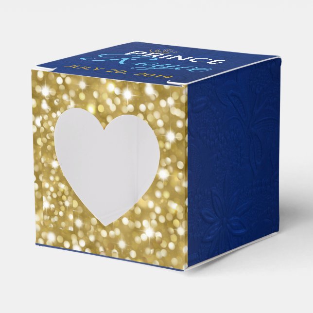 Caja Para Regalos Regalos reales|Príncipe africano|Azul|Purpurina de (Anverso)