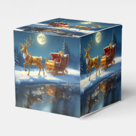 Caja Para Regalos Reindeer Christmas Sleigh Holiday Favor Box