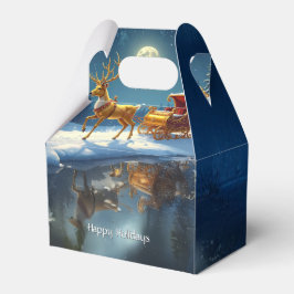 Caja Para Regalos Reindeer Christmas Sleigh Holiday Favor Box